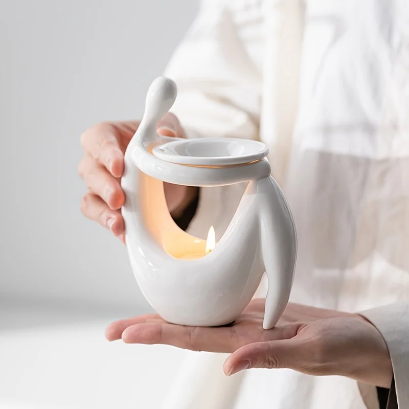 Home Fragrance Oil Burner - مبخرة سيراميك على شكل جسم الإنسان،