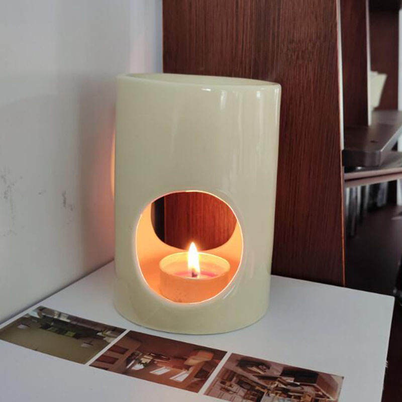 Home Fragrance Oil Burner - الإبداعية لون نقي اسطوانة شمعة حامل