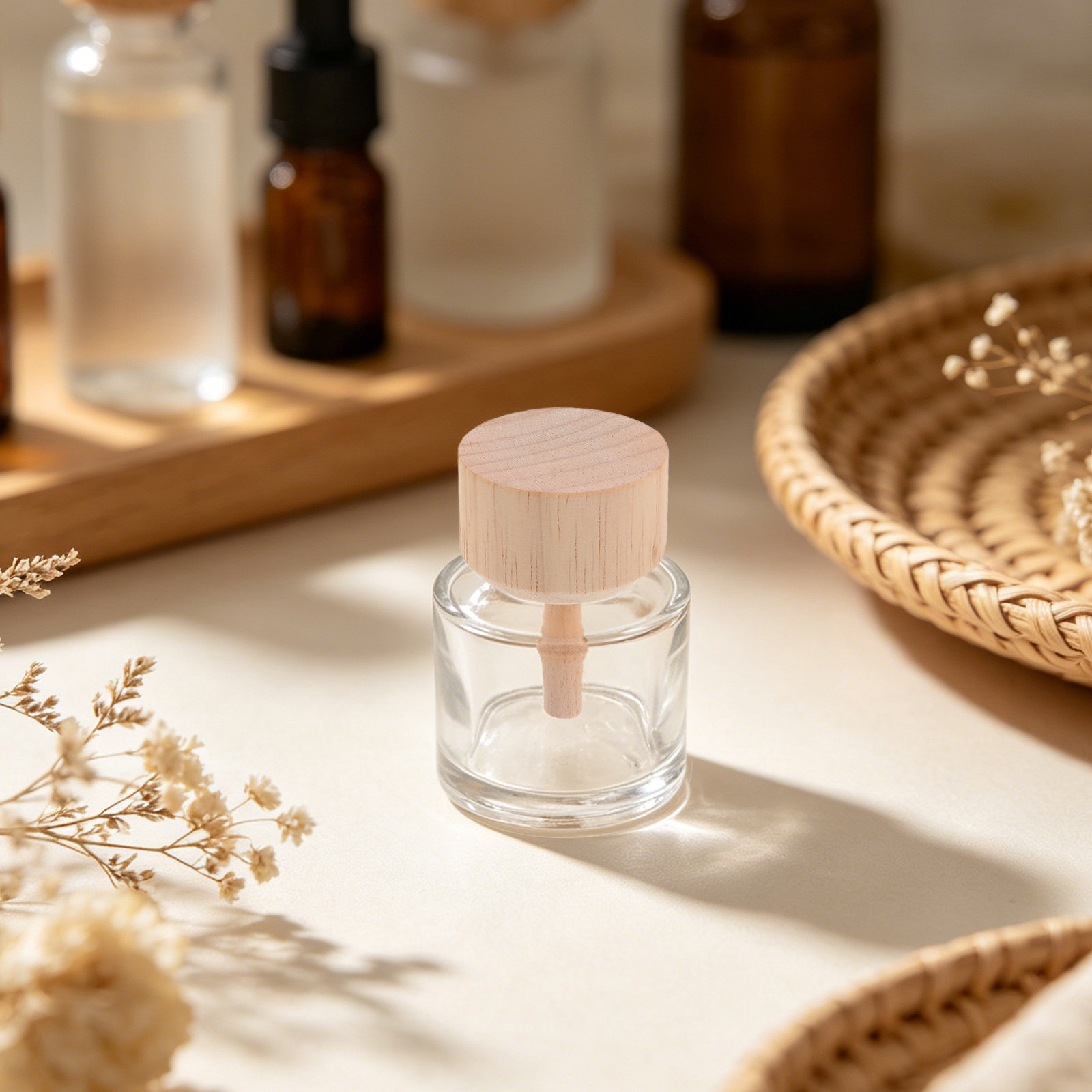 Home Fragrance Bottle - زجاجتان شفافتان من الزجاج لعطر الزيوت