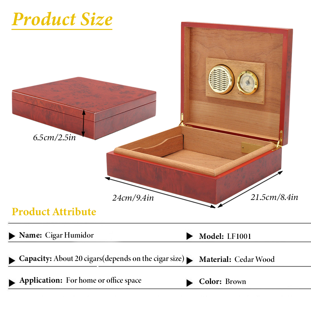20 عدد السيجار صندوق المرطب خش - مراجعة Home Fragrance Maple Walnut وسعره